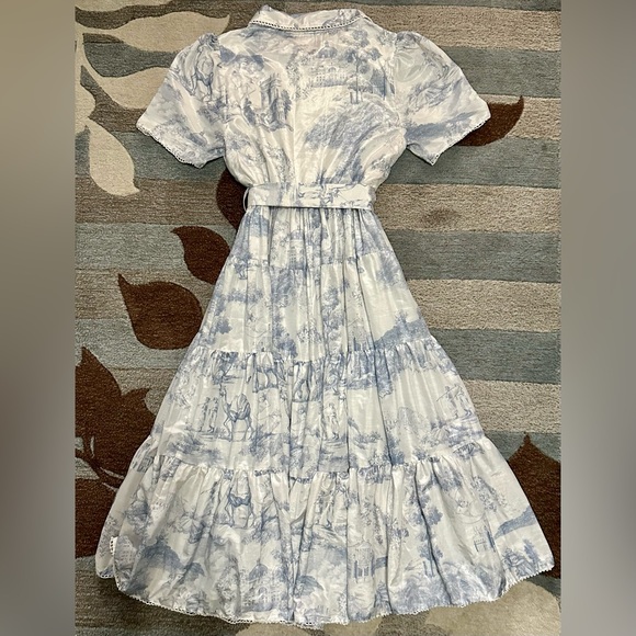 JessAkae Easter Daybreak Short Sleeve Tiered Midi Dress Parisian Print - Picture 6 of 12